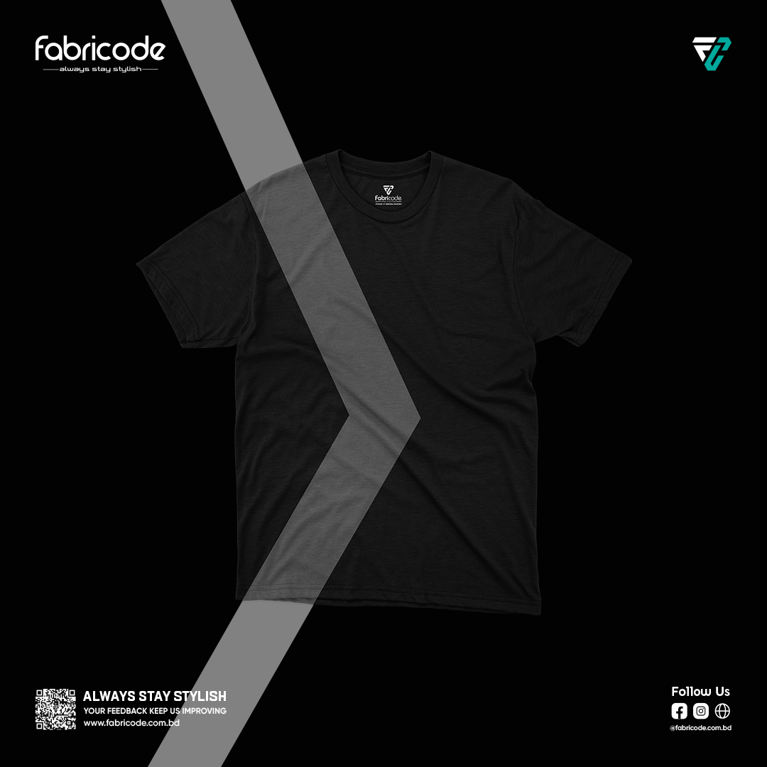 Fabricode Men's Premium Cut & Stitch T-shirt- Black