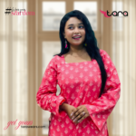 TaRa Women's Premium Cotton Hand Block Printed Butterfly Kurti - Pink - Image 5