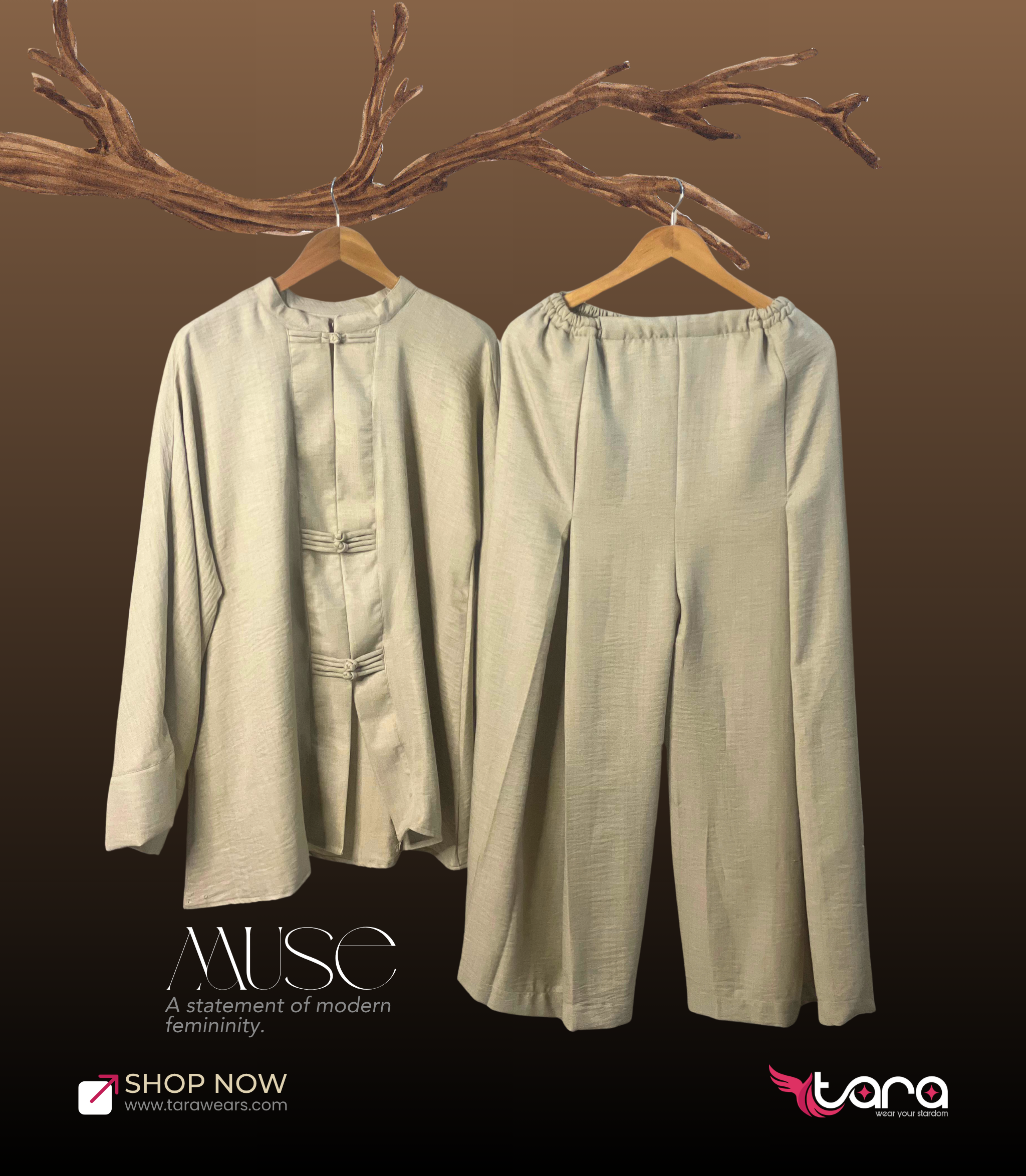 Muse Co-ord Set-Beige | A statement of modern femininity.