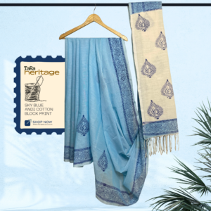 TaRa Heritage | Block Printed Saree — Neelanjana