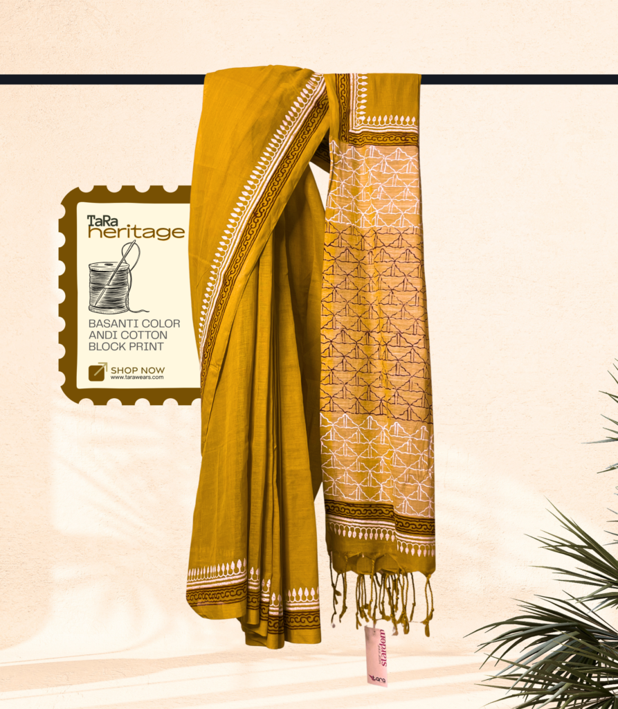 TaRa Heritage | Block Printed Saree — Basuri
