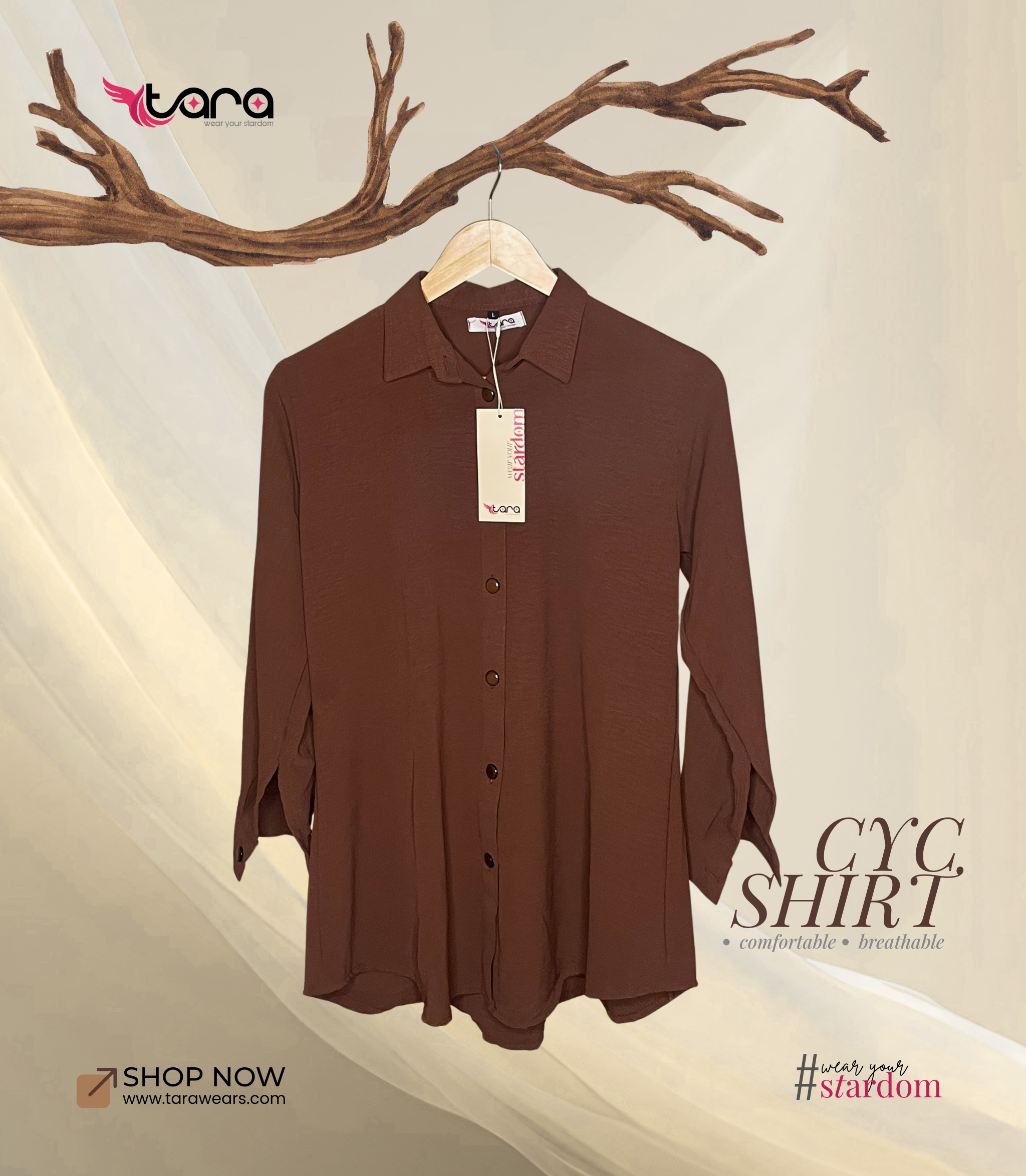 TaRa CYC Shirt | Mocha Brown